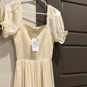 Patrons of Peace Cream Maxi Dress with Puff Sleeves